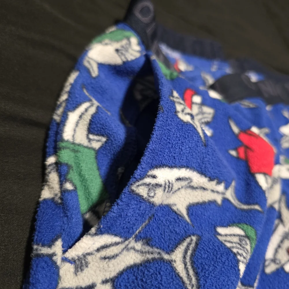 Old Navy Shark Pajama Pants Boys Size XL 14/16 Blue Fleece Cozy‎ Lounge